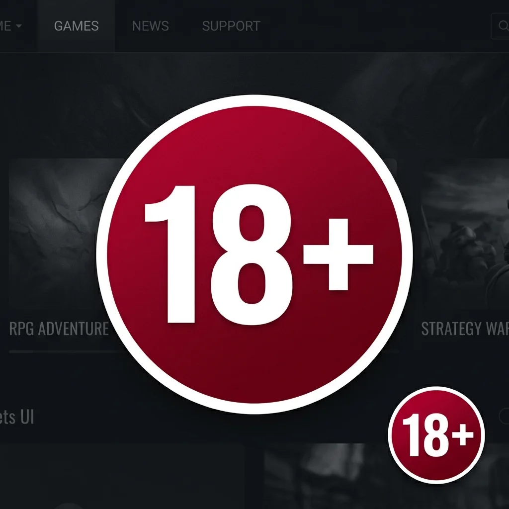 18+ age restriction badge — for adults only